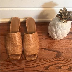 By Far “Sandi” croc effect leather mules 7.5